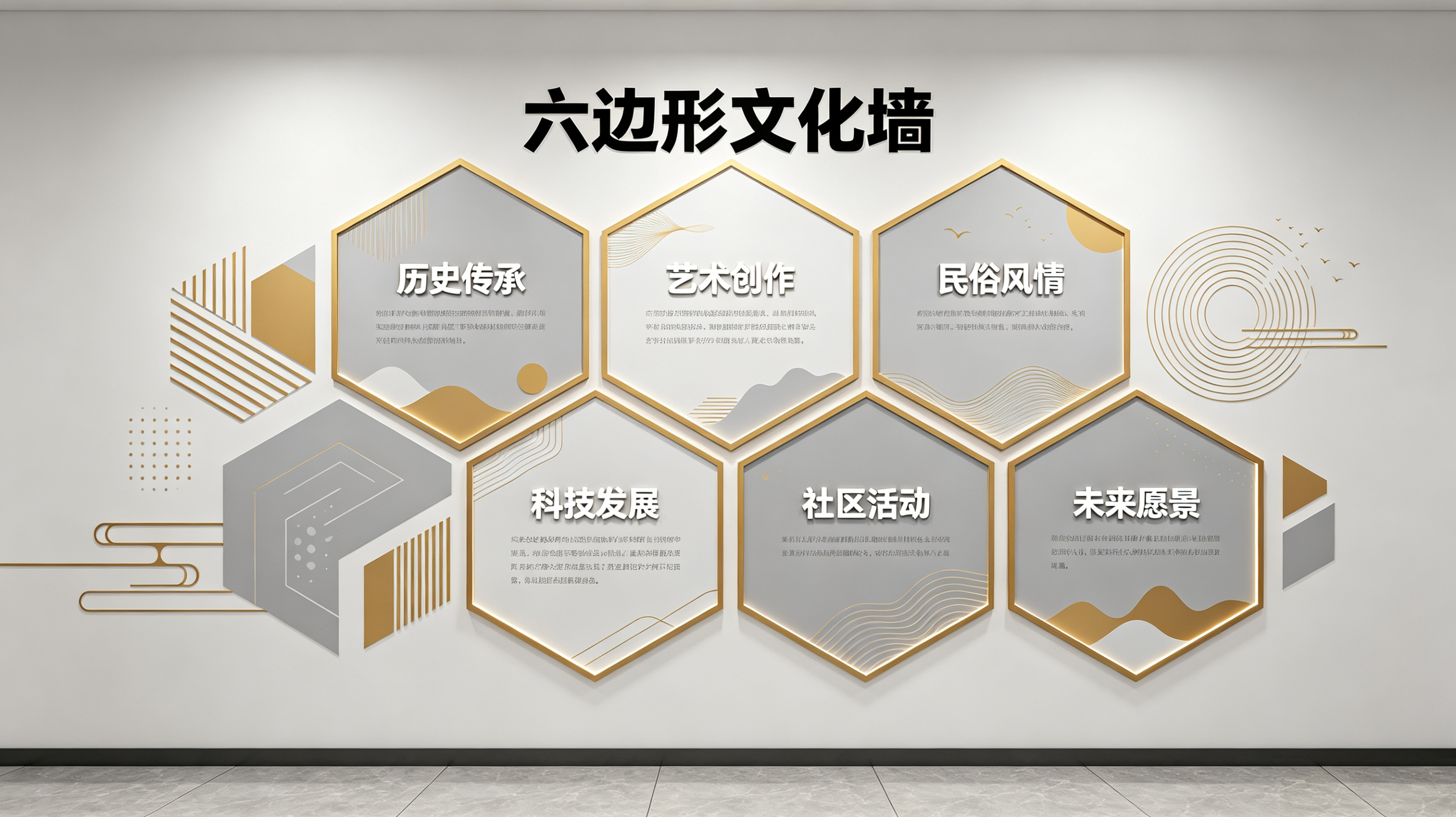 怀远企业文化墙 | 六边形信息美学